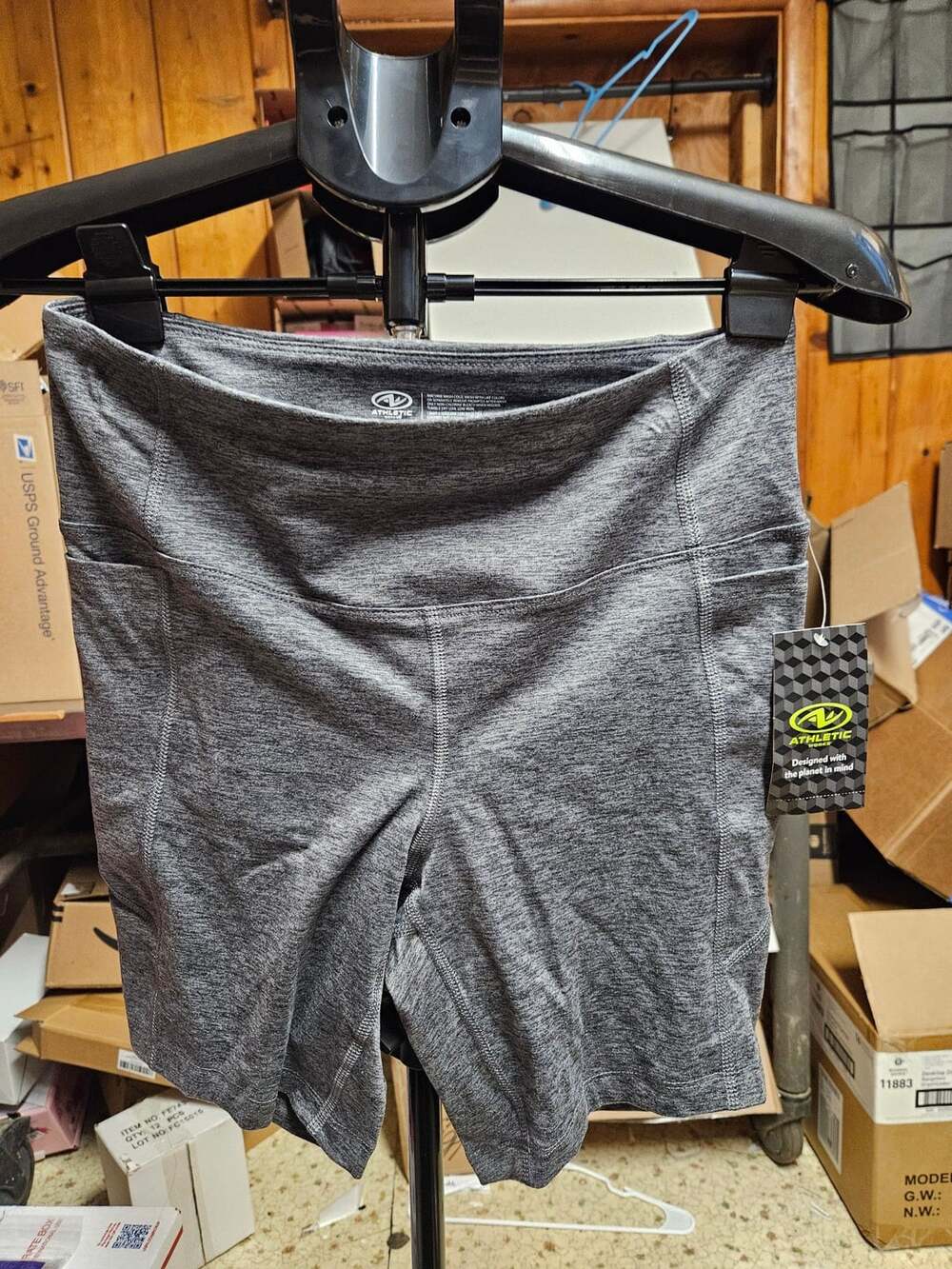 (321) Athletic Works Bike Shorts Size M 8-10 Gray Heather